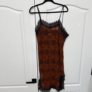 POL Brown and Black Lace Camisole
